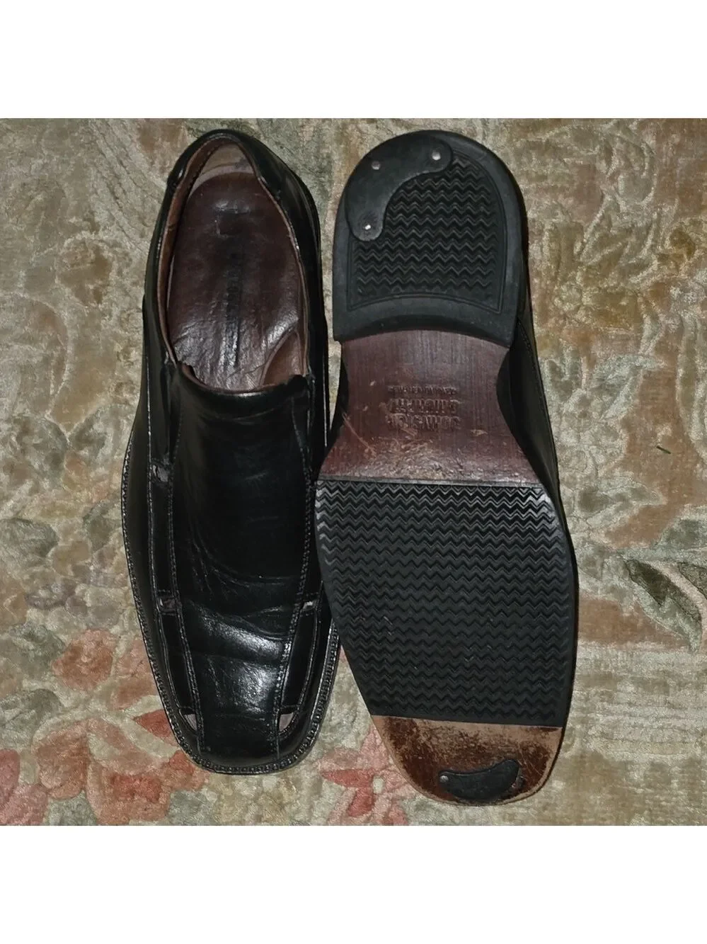 Johnston & Murphy Shoes Men's Size 8.5 8-1/2  Black Leather Loafers Slip On